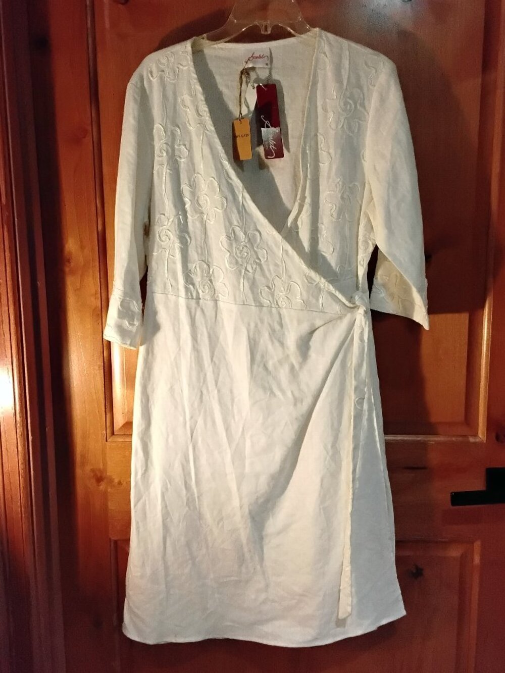 Scarlet Women's Linen Wrap Around Dress Size 16 #25